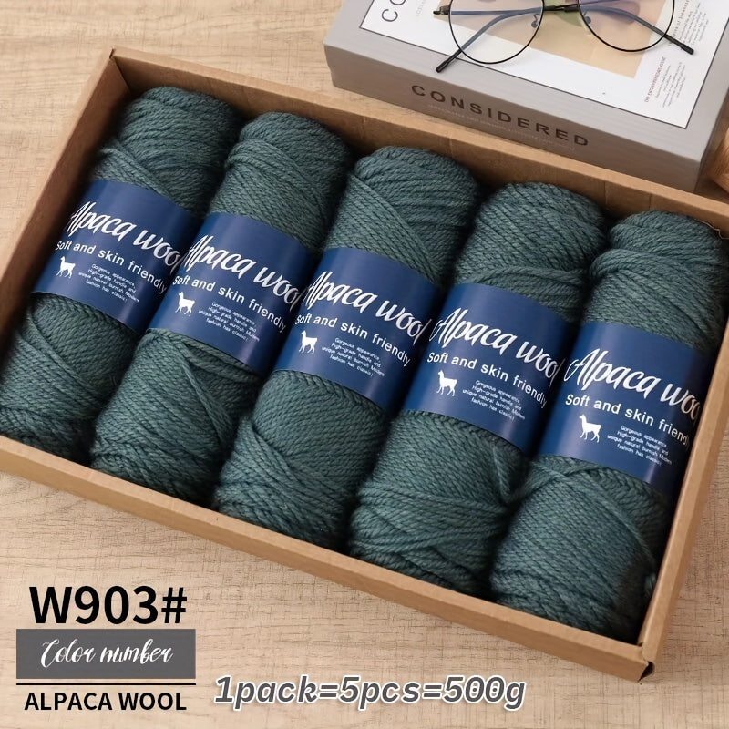 Multicolor Alpaca Wool Yarn Bundle 95 Percent Alpaca 5 Percent Polyester 100g Balls for Knitting Crocheting Winter Crafts