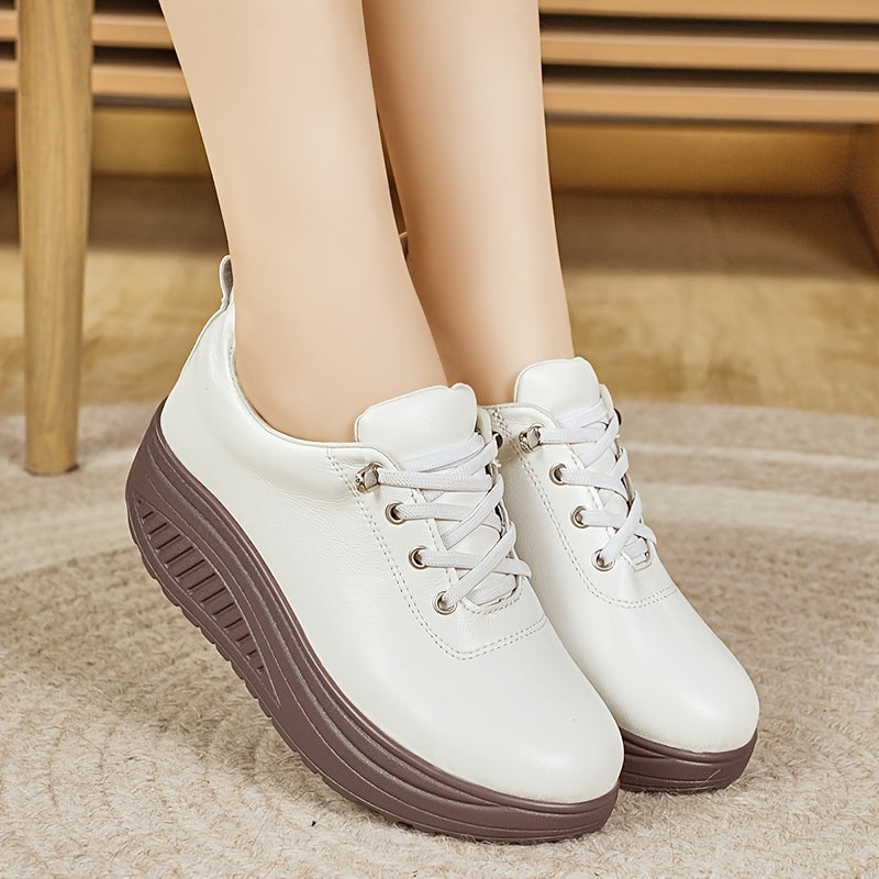 Women's Faux Leather Slip-On Loafers Casual All-Season Shock Absorbing Sole