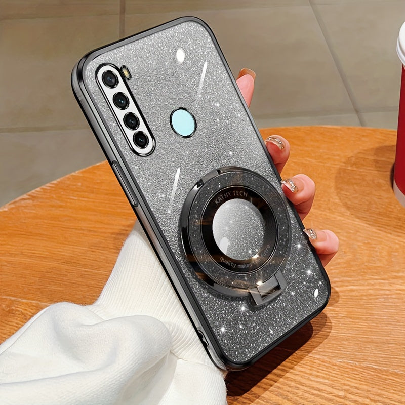 Magnetic Suction Phone Case for Redmi Series with Gradient Flash Powder Shockproof TPU