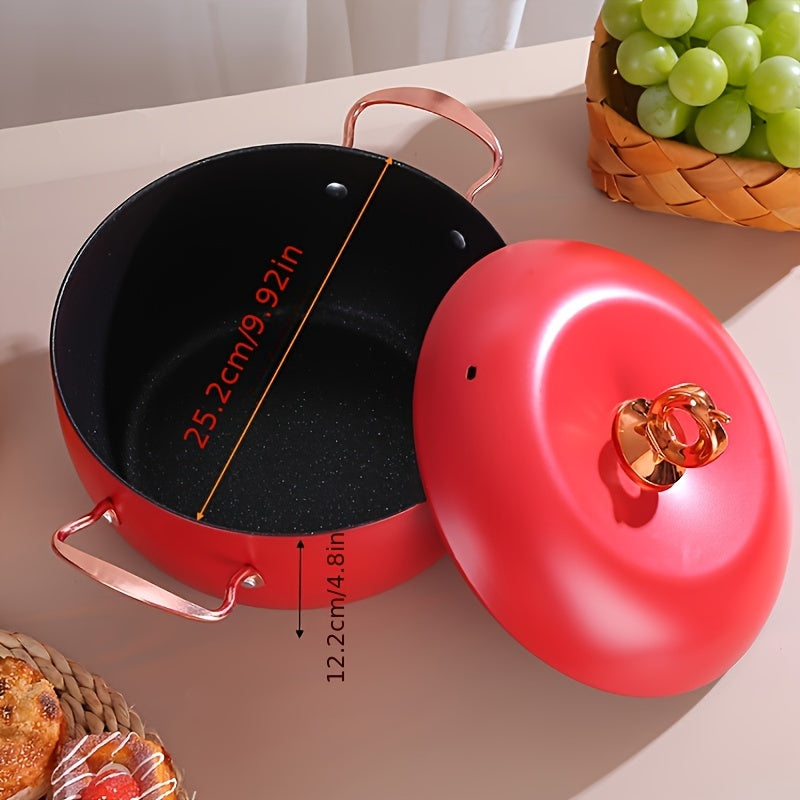 Versatile Non-Stick Soup Pot with Lid for Gas and Induction Cooking