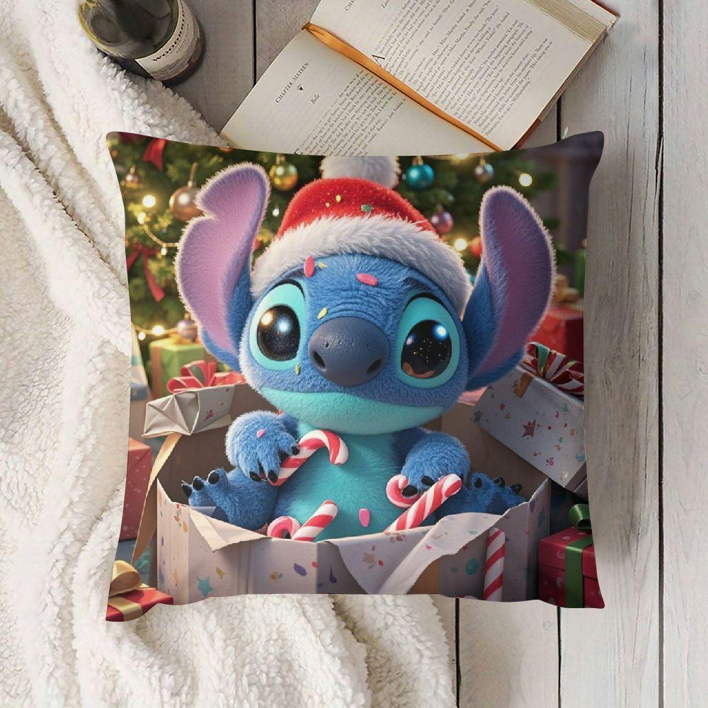 Set of 2 Christmas Stitch Throw Pillow Covers Cushion Cases for Couch and Home Decor