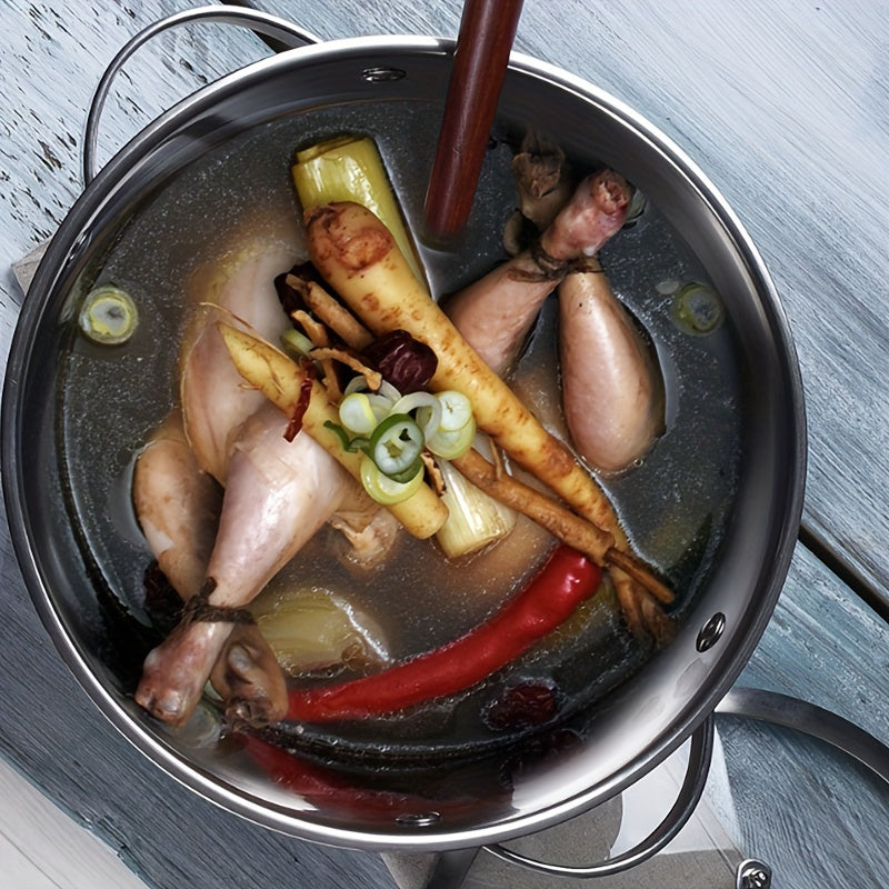 Stainless Steel Stockpot 6.8 Quart with Tempered Glass Lid for Soup and Stew Cooking