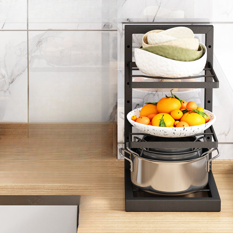 Adjustable Metal Kitchen Pot Rack Organizer with Multi-Tier Storage Stand