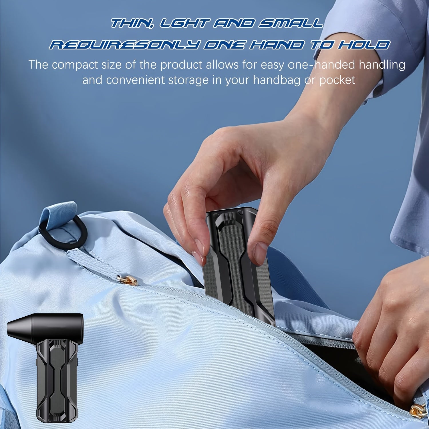 Mini USB Rechargeable Turbo Jet Fan for Computers Keyboards Cars Outdoor Black LED Display