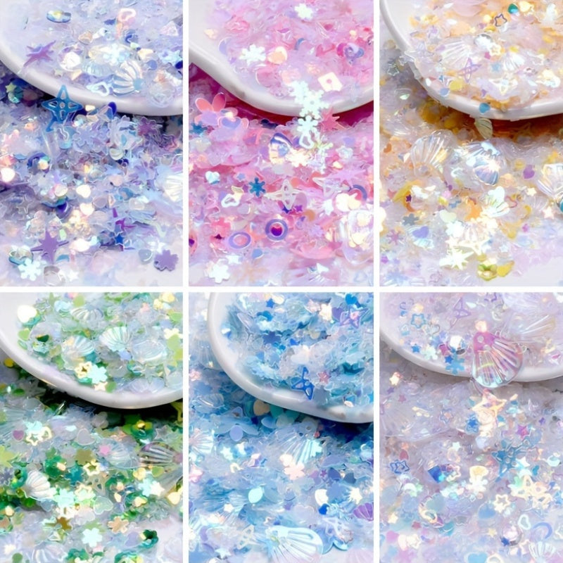 Ассорти блесток в форме ракушки 3-13 мм для одежды, сумок, обуви, украшений русалок