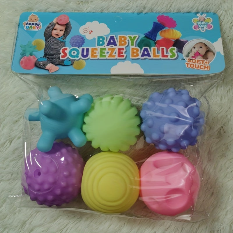 Set of 6 Soft Rubber Hand Grip Pinch Balls Stress Relief Toys for Cognitive and Chewing Therapy