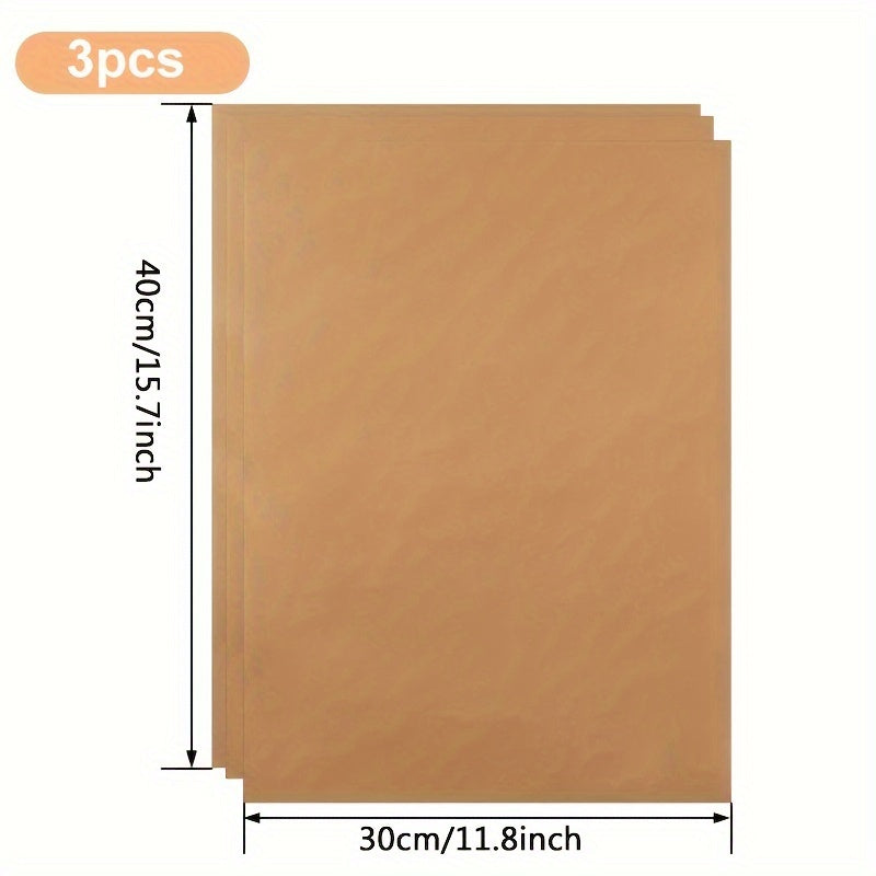 Set of 3 PTFE Non-Stick Heat Transfer and Cooking Mats for Grilling and Ironing