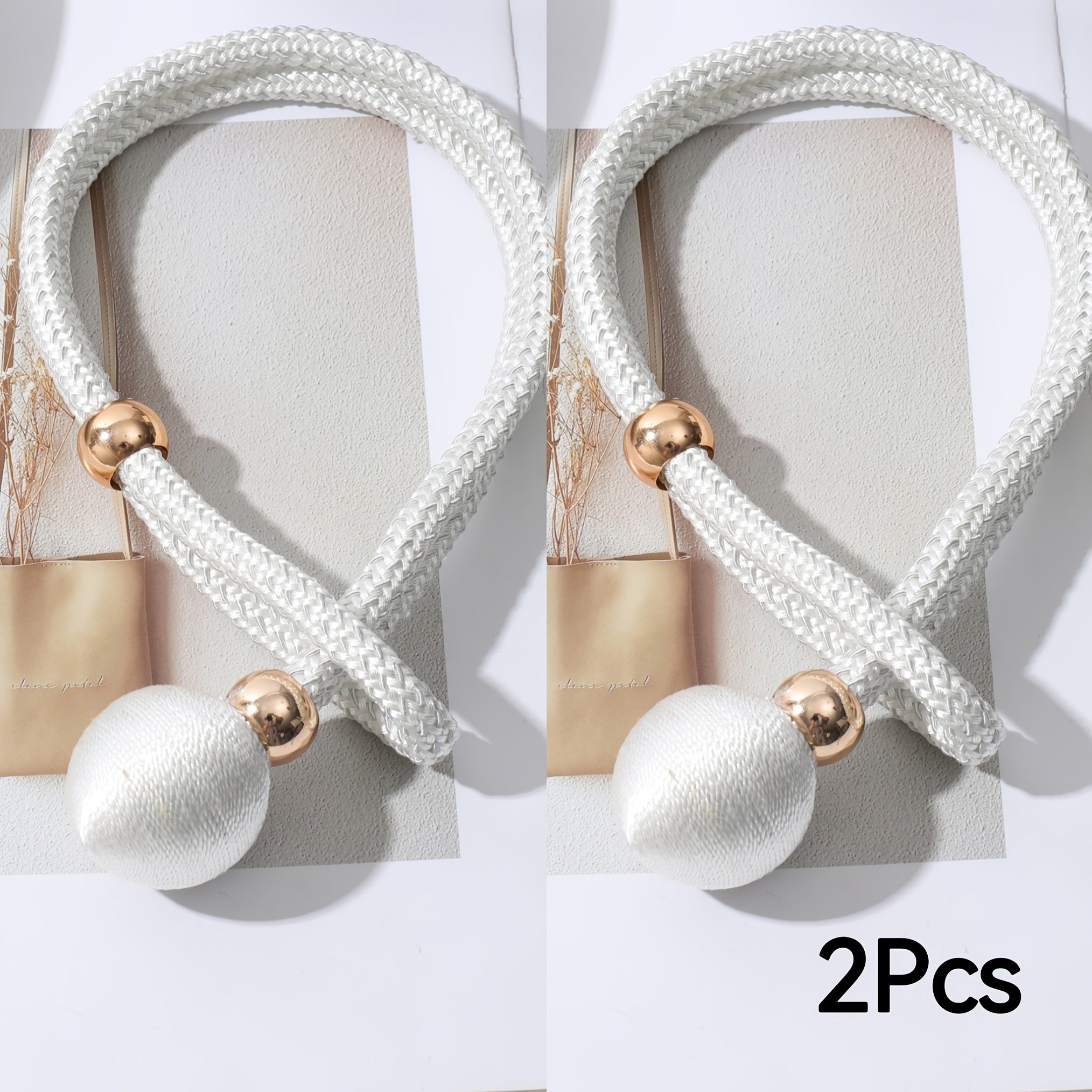 French Style Polyester Curtain Tiebacks, Adjustable, Easy to Install, for Bedrooms and Living Rooms