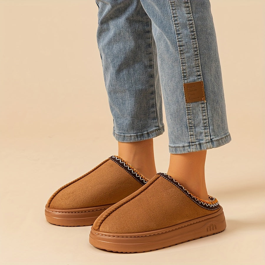 Теплые и нескользящие домашние и уличные тапочки для женщин с толстыми подошвами