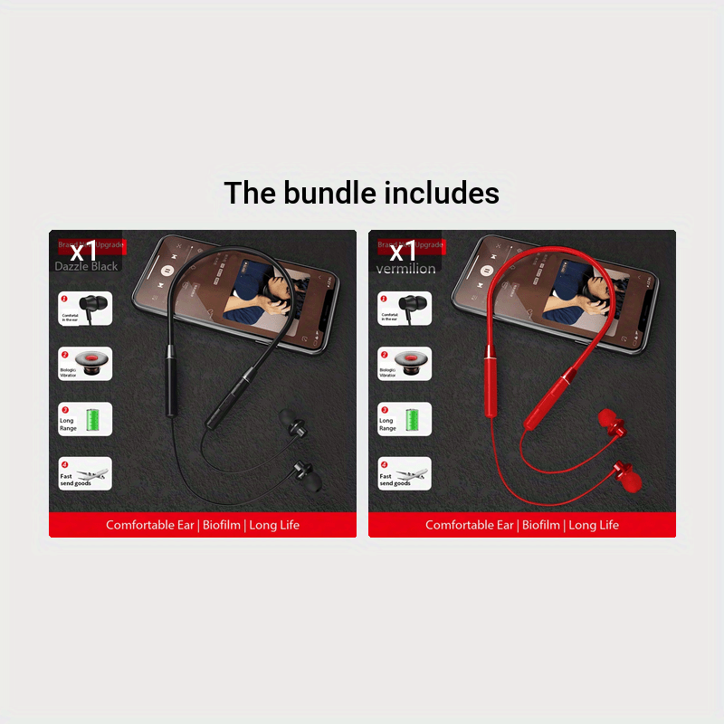 Neckband Wireless Headphones with Hi-Fi Stereo Sound for Sports and Exercise