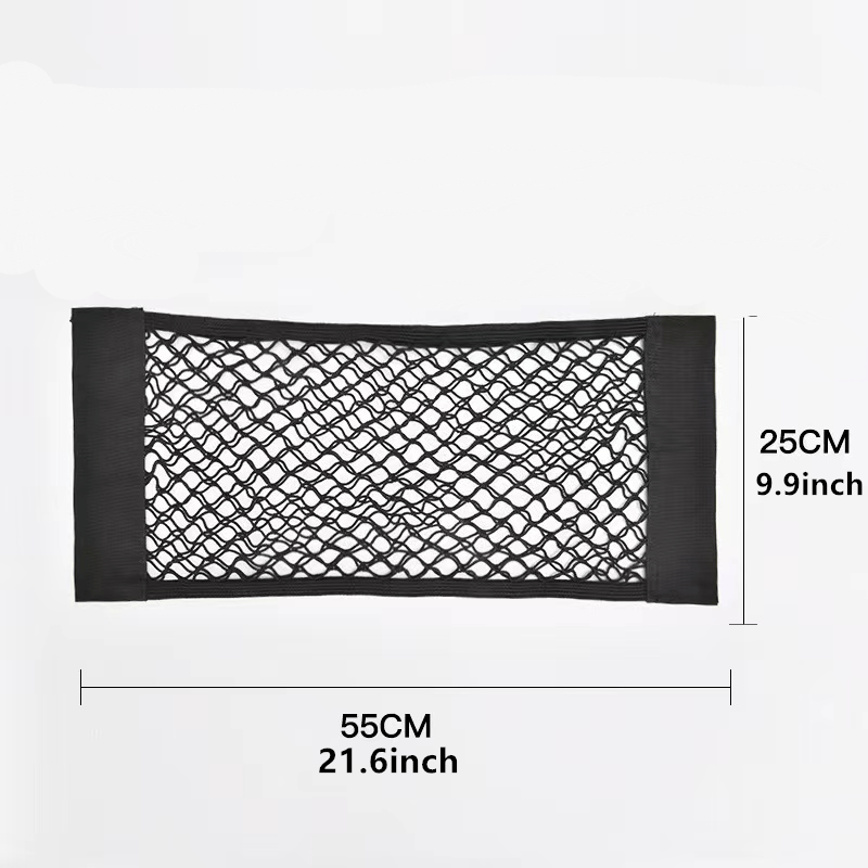 Universal Car Trunk Double Layer Mesh Storage Bag with Pockets