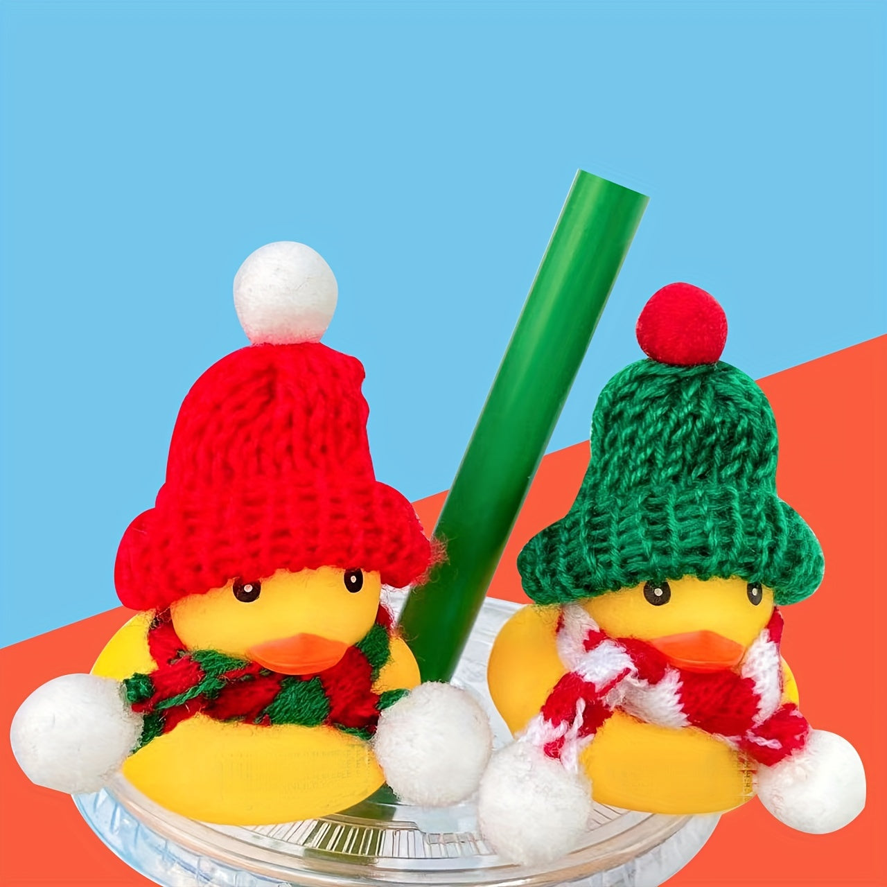 Miniaturas de sombreros de muñeca de punto para adornos de Navidad, suministros para manualidades DIY