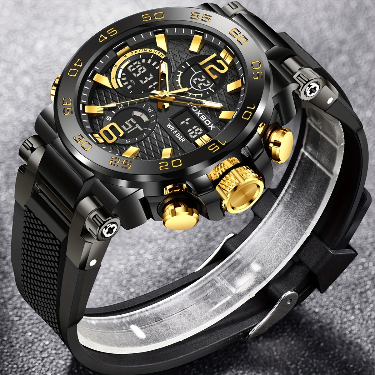 Men's Digital Sports Watch Waterproof 50M Luminous Silicone Wristband