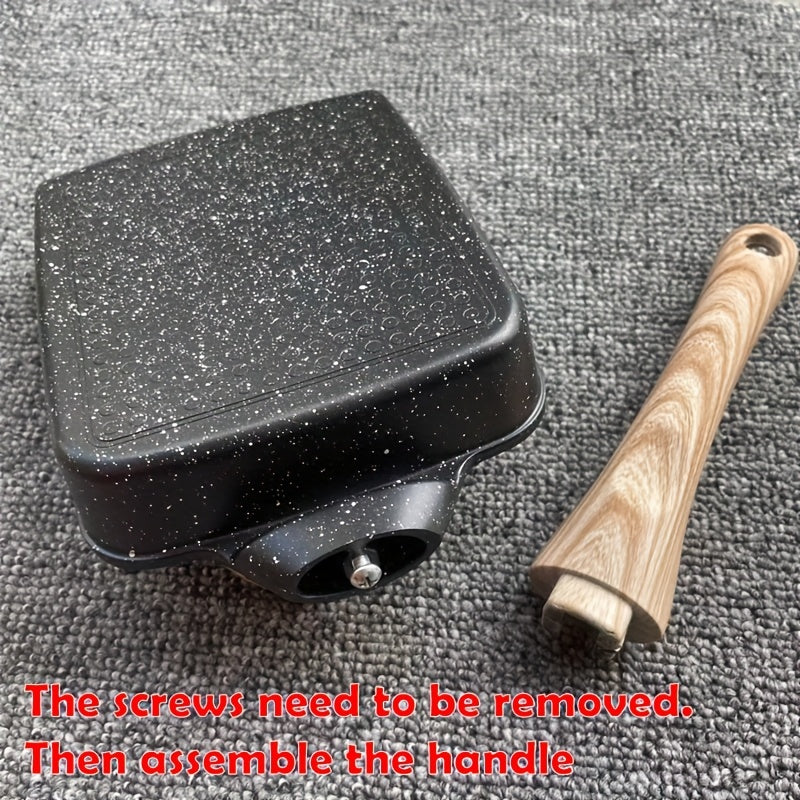 Sartén para tamagoyaki de cuadrado negro, antiadherente, fabricante de omelettes japonés 15x18cm