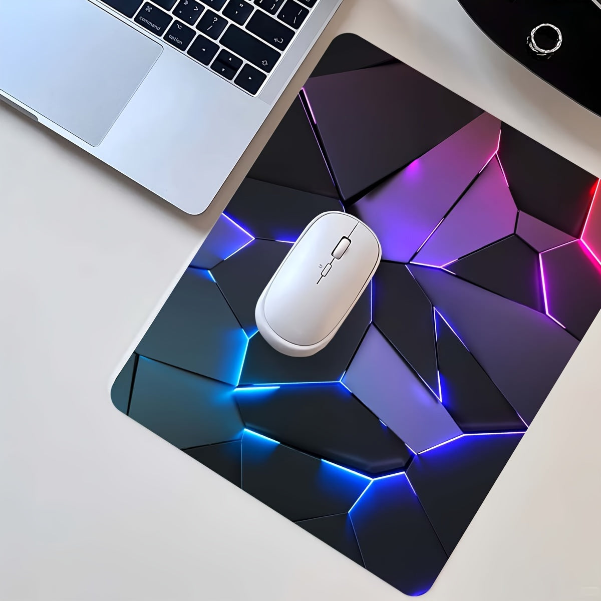 Geometric Gaming Mouse Pad Waterproof Non-Slip Polyester Desk Mat for Gamers and Office