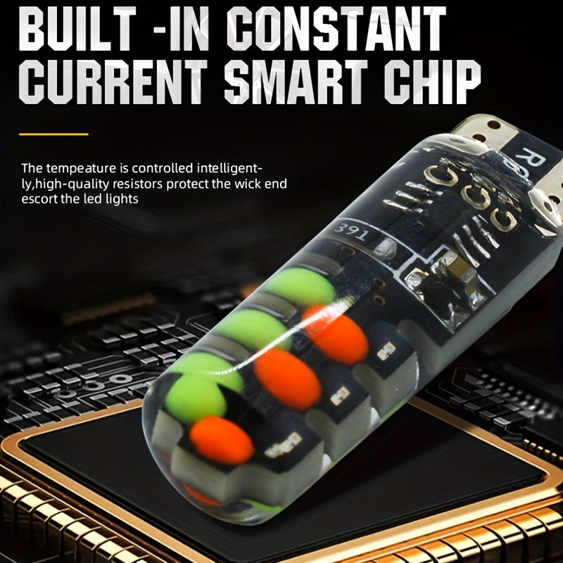 Conjunto de luces LED para coche, colorido estallido RGB, destello, T10, control inalámbrico