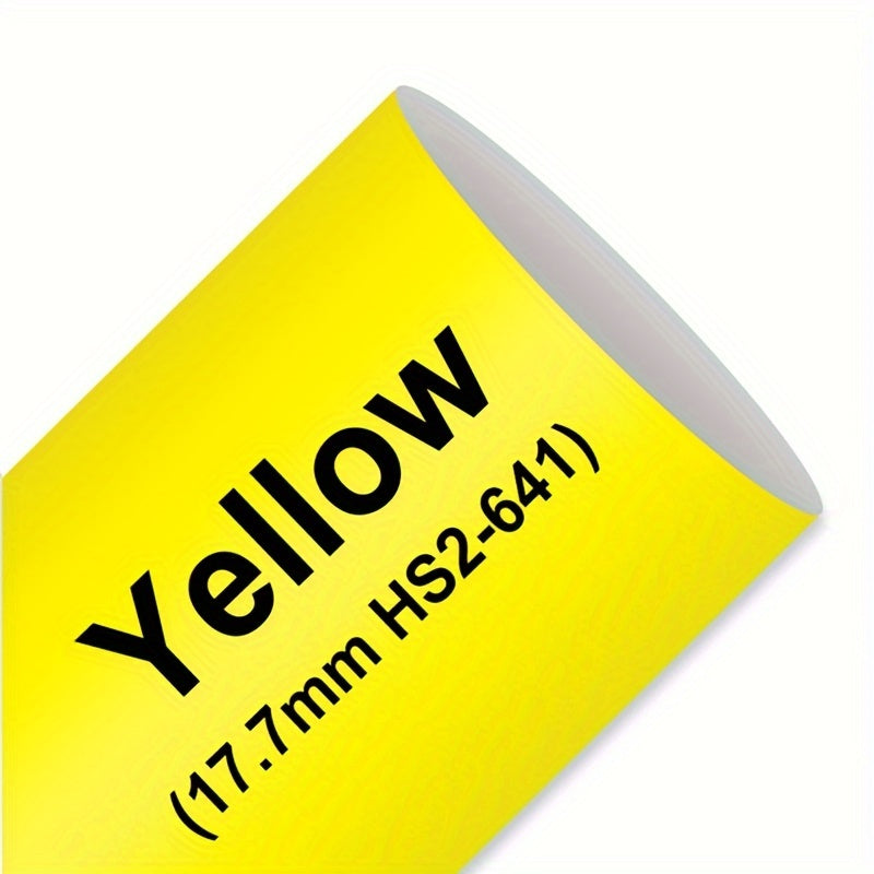 Heat Shrink Tubing Label for Wire Cable Black on Yellow 11.7mm 1.5m