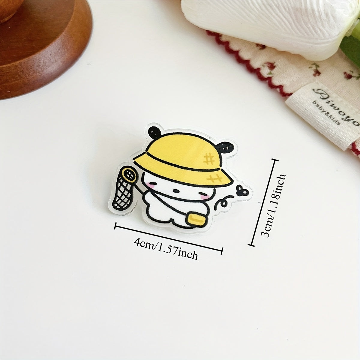 Bolalar uchun 8 ta akril broşetlar to'plami, multfilm hayvonlari va itchalar pinlari, yorqin rangli belgilash aksessuarlar, sumkalar, kurtkalar, shapka uchun