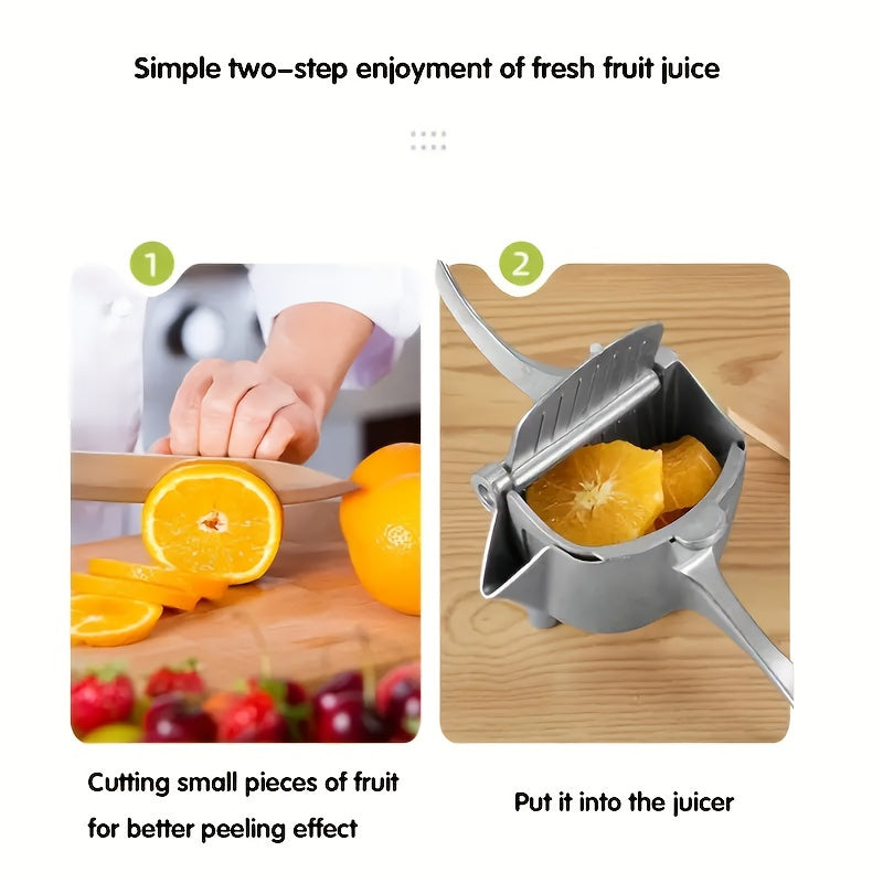 Manual Stainless Steel Citrus Juicer with Non-Slip Base and Easy Clean Aluminum Alloy Fruit Press