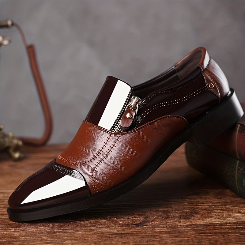 Men's Derby Shoes Leather Non-Slip Dress Shoes for Wedding Business