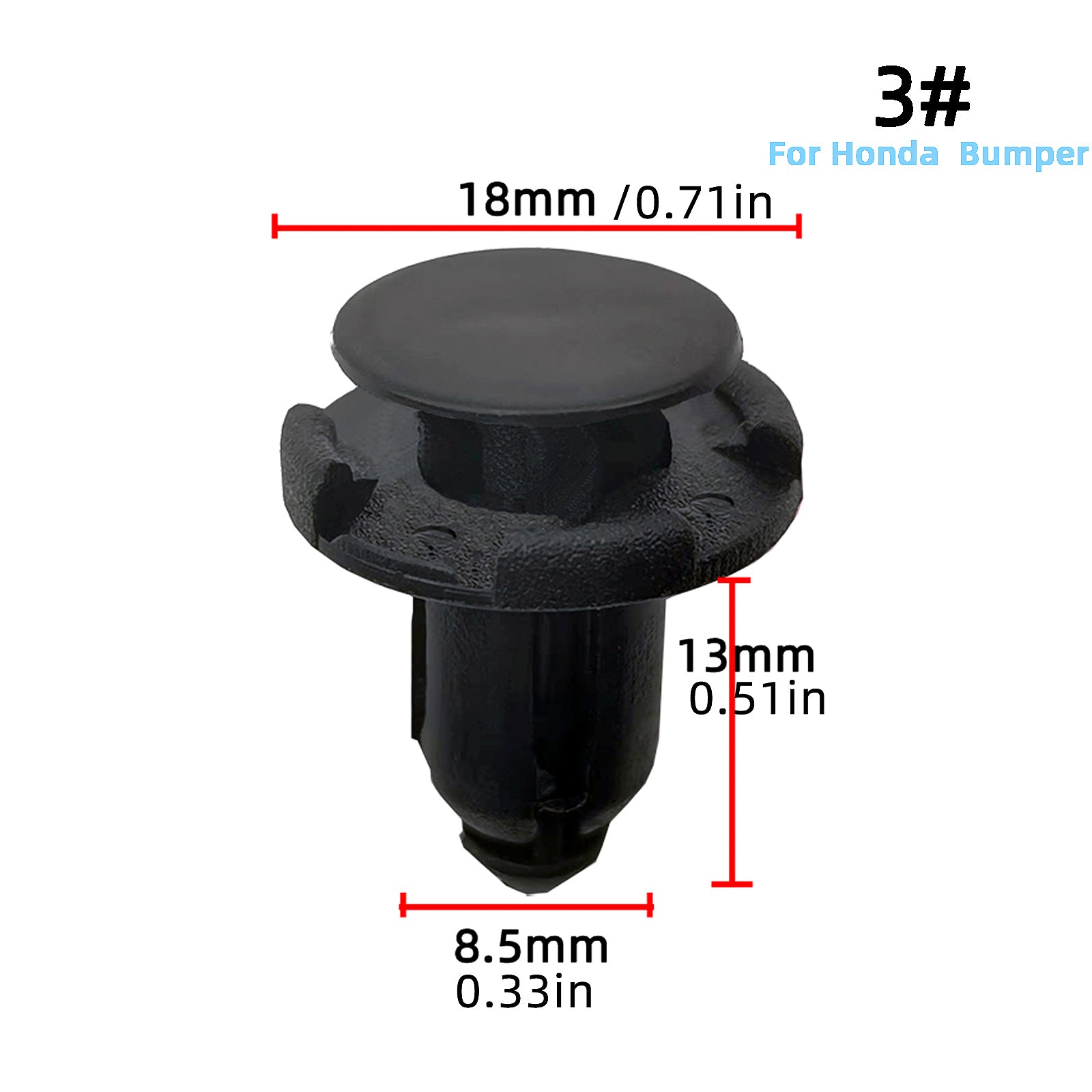 50Pcs Plastic Car Bumper Fastener Clips 10mm 8mm Fender Door Panel Rivets