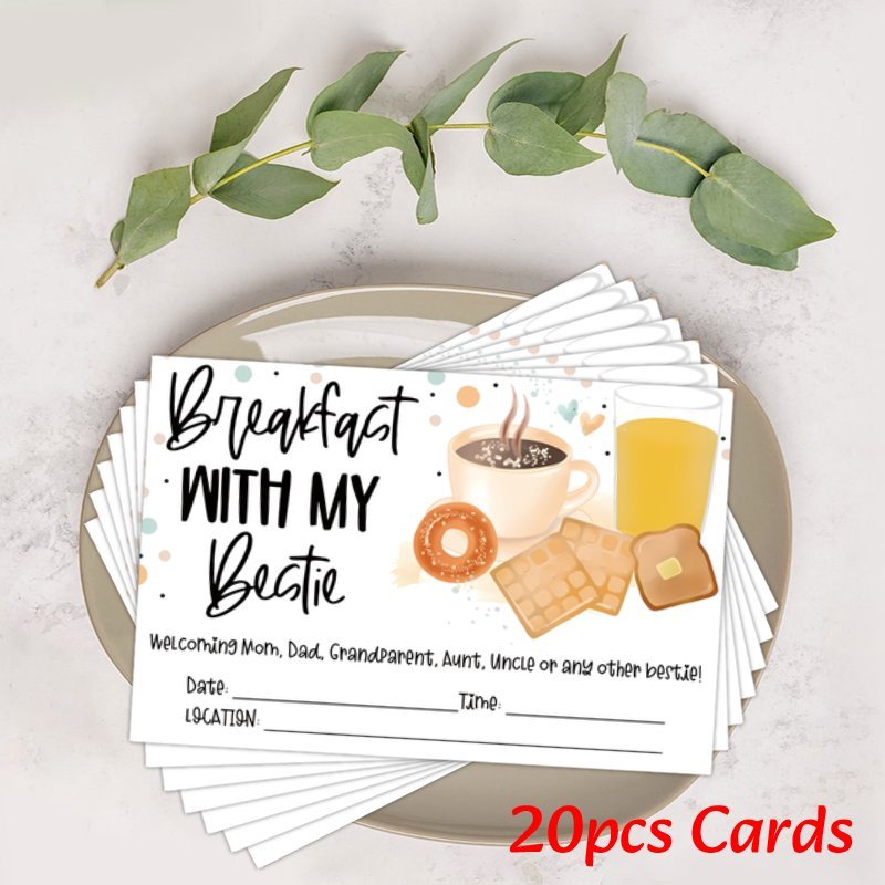 20 Invites for Breakfast with Best Friend at Preschool Mother's Day Out Party