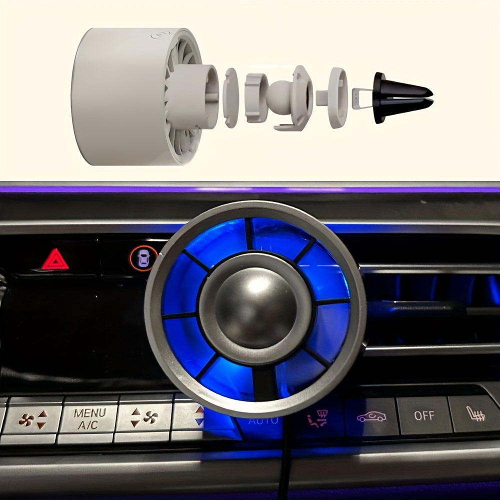 USB turbocharger car fan with clip for air conditioning outlet 2025