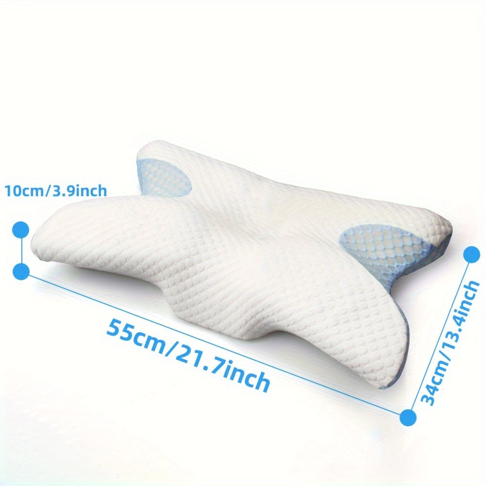 Memory Foam Pillow for Side Back and Stomach Sleepers Butterfly Shape Support