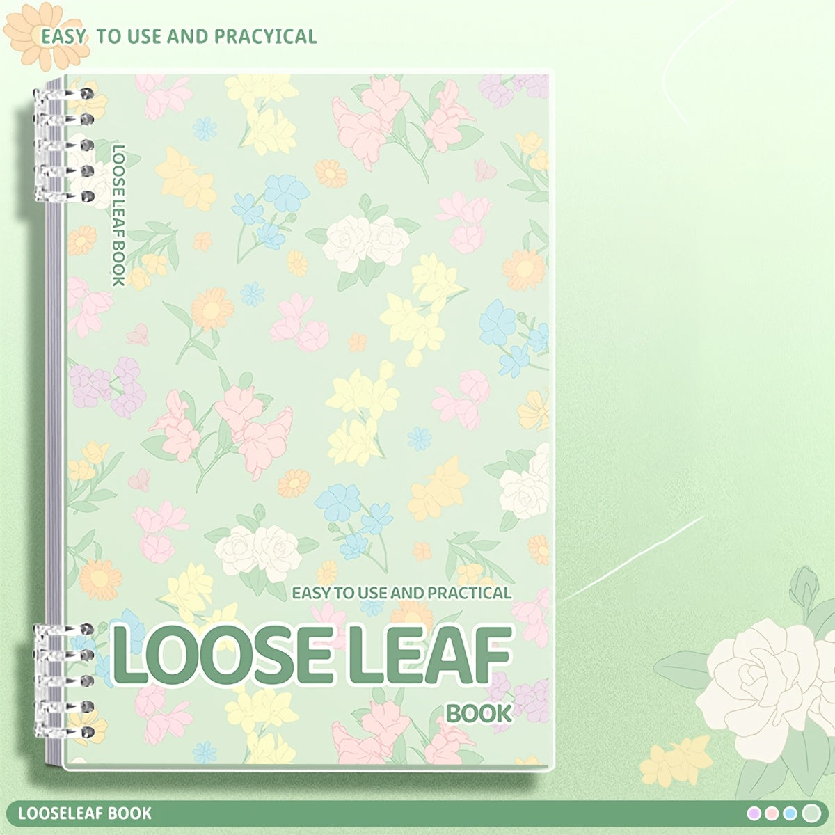 60 sahifali kundalik o'qish va ofis jihozlari uchun Vintage Floral A5/B5 jurnal.