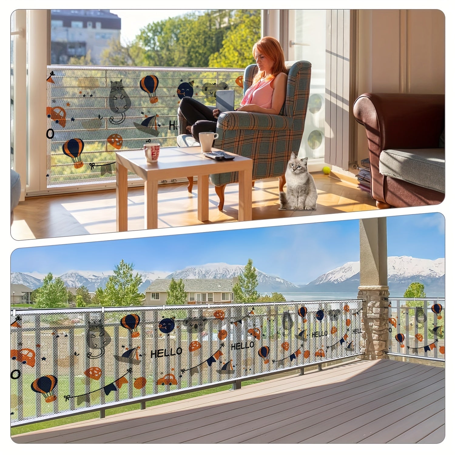 Kids Safety Net Set for Stairs and Balconies Childproof Guard Mesh for Children Ages 3 to 6