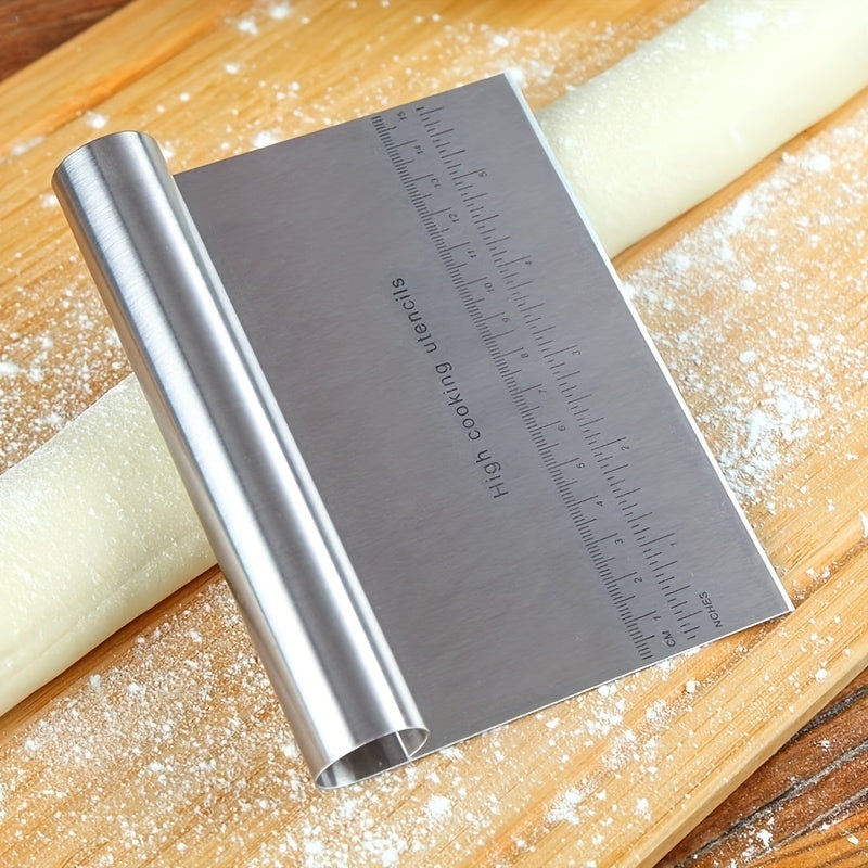 Stainless Steel Dough Scraper with Scale for Baking and Cooking Kitchen Tool