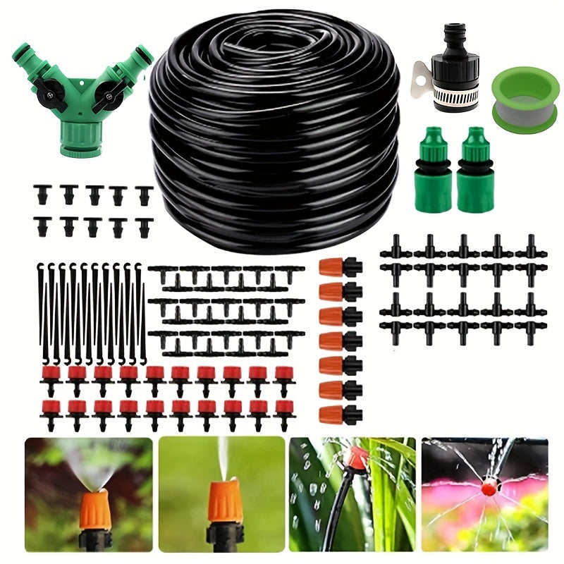 Набор для полива сада с регулируемым капельницей и разбрызгивателем для горшечных цветов и травы