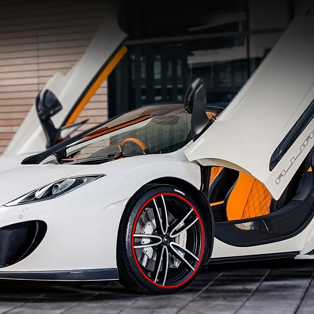 4pcs Car Wheel Hub Decorative Trim Anti-Scratch Tire Protection Strips Rubber