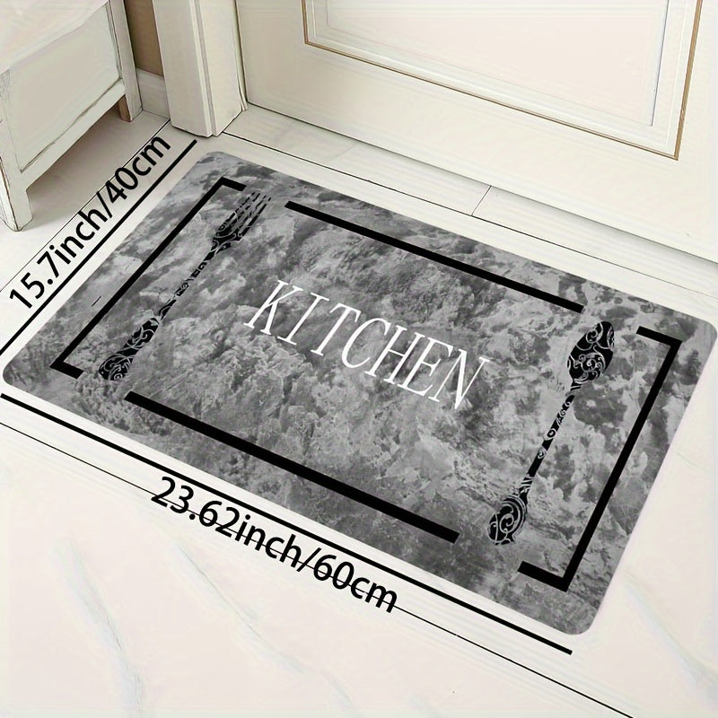 Farmhouse Kitchen Runner Rug Water-Resistant Braided Polyester Non-Slip Mat