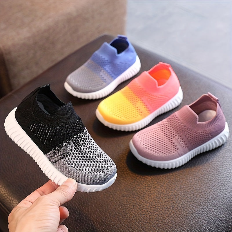 Breathable Mesh Toddler Sneakers for Boys and Girls All-Season Slip-On Low Top Shoes