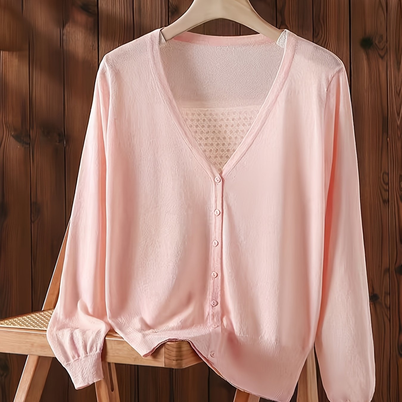 Plus Size Women's Lightweight V-Neck Cardigan for Summer Dress and Skirt