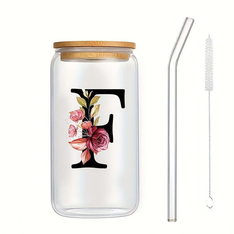 Vaso de vidrio para bebidas frías con tapa de bambú, impreso en 3D, de borosilicato, jugo, cerveza, café