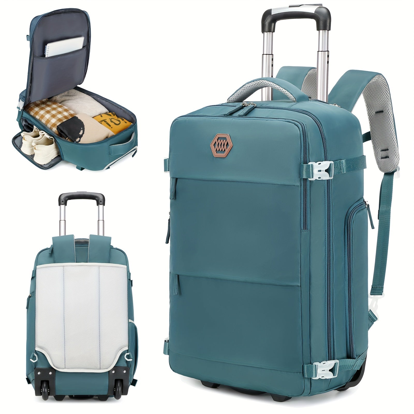 17-dyuym g'ildirakli noutbuk sumkasi erkaklar va ayollar uchun biznes, maktab, sayohat, kulrang