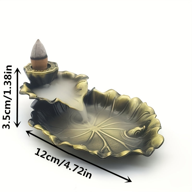 Lotus Backflow Incense Holder Metal Burner for Incense Sticks Home Office Decor