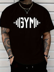 Мужская футболка большого размера для спортзала, короткий рукав, круглый вырез, полиэстер, трикотаж, повседневная уличная одежда