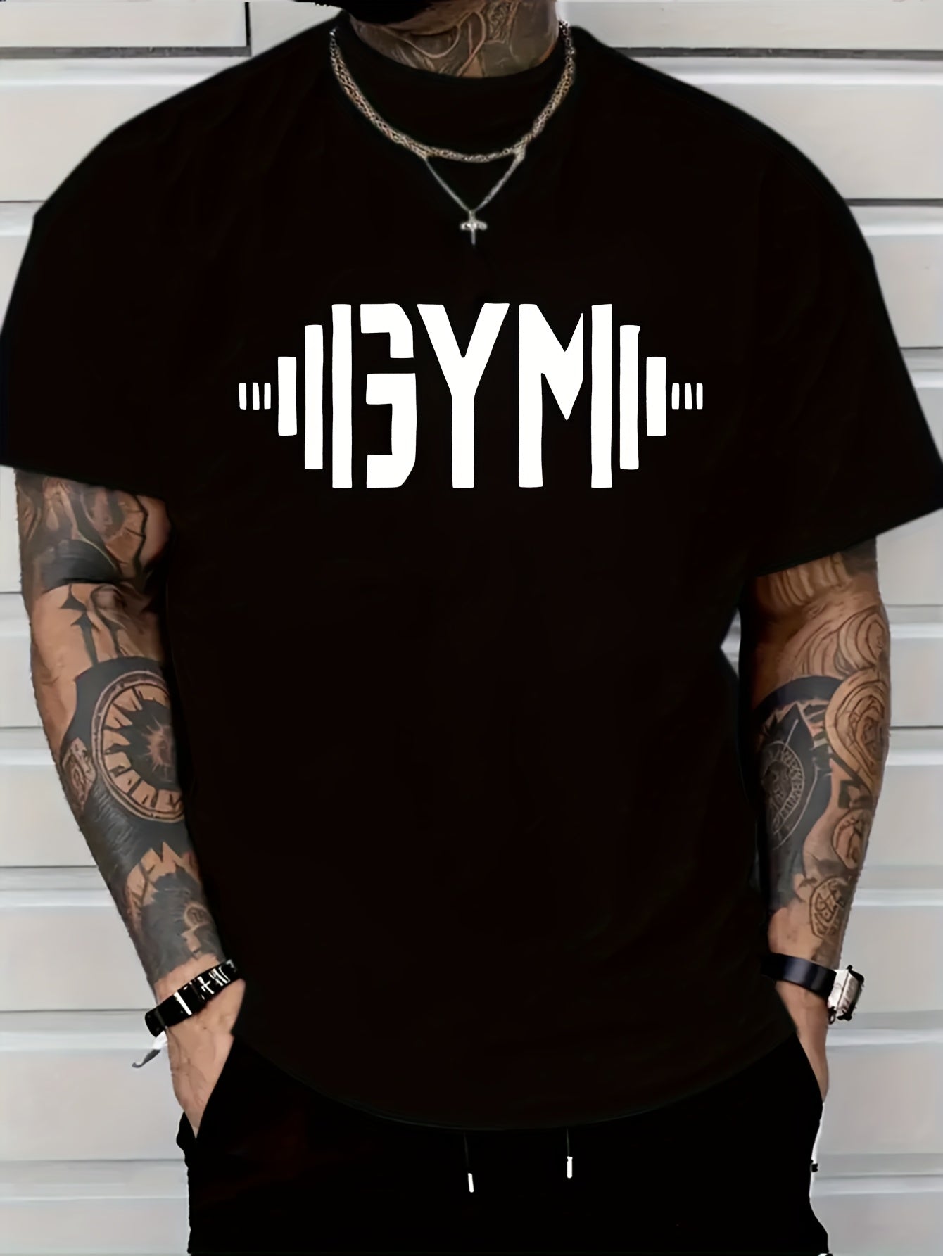 Мужская футболка большого размера для спортзала, короткий рукав, круглый вырез, полиэстер, трикотаж, повседневная уличная одежда