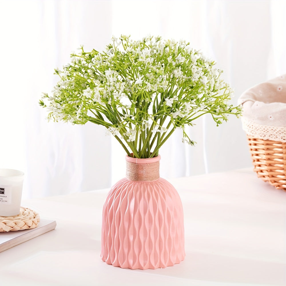 2 богемные белые пластиковые вазы, высотой 14,99 см, для искусственных цветов - идеально подходят для свадеб и домашнего декора.