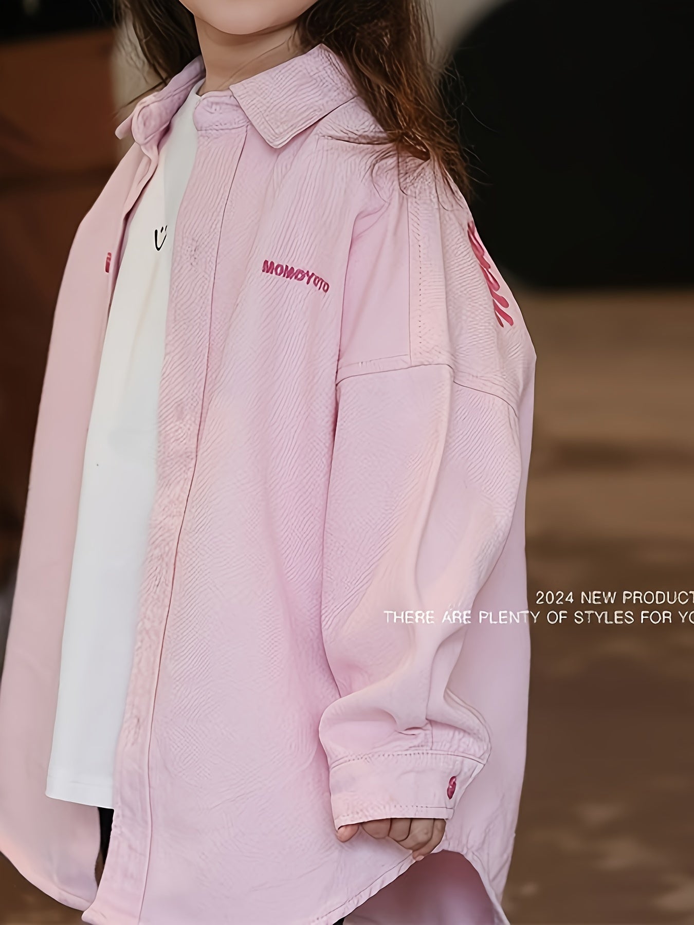 Девочки Розовая рубашка с длинным рукавом из хлопка, повседневная, весна, осень для детей