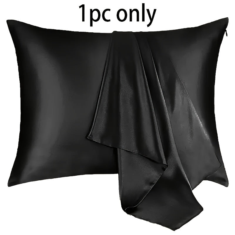 Satin Pillowcase with Hidden Zipper Breathable Silky Smooth for Bedroom Decor