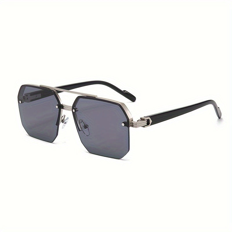 Men's Driving Glasses Large Face Semi-Frame Fashion Slimming Effect