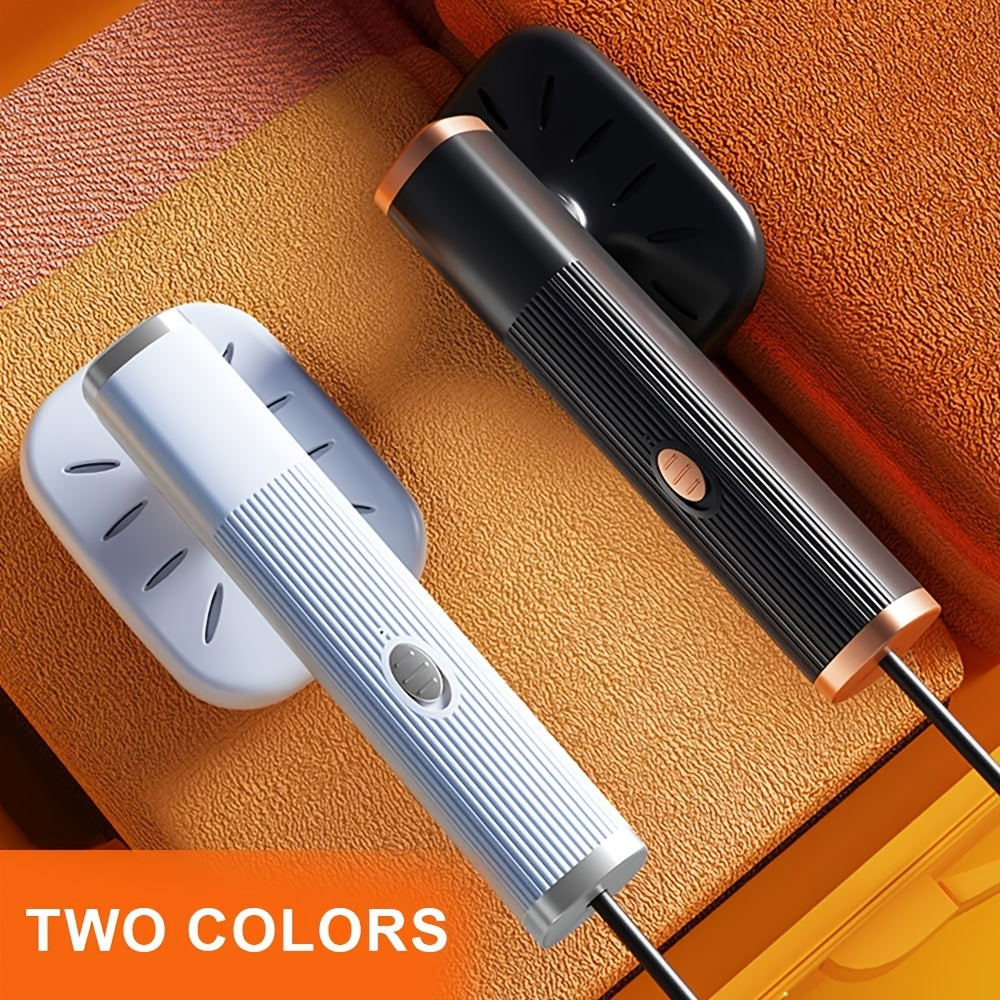 Mini dazmol mashinasi: Qisqa, portativ va USB quvvatlangan - Qiyshiqsiz kiyim texnologiyasi bilan aylanuvchi qo'l dazmoli. Oson sayohat va uyda foydalanish uchun egiluvchan dizayn. Oq va qora/kolba ranglarida mavjud - Kiyimlar uchun mukammal mini dazmol.