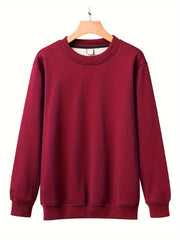 Qalin flis erkaklar svitshoti, keng kesimda, bir rangda, kuz va qishda issiqlik uchun katta o'lchamda.