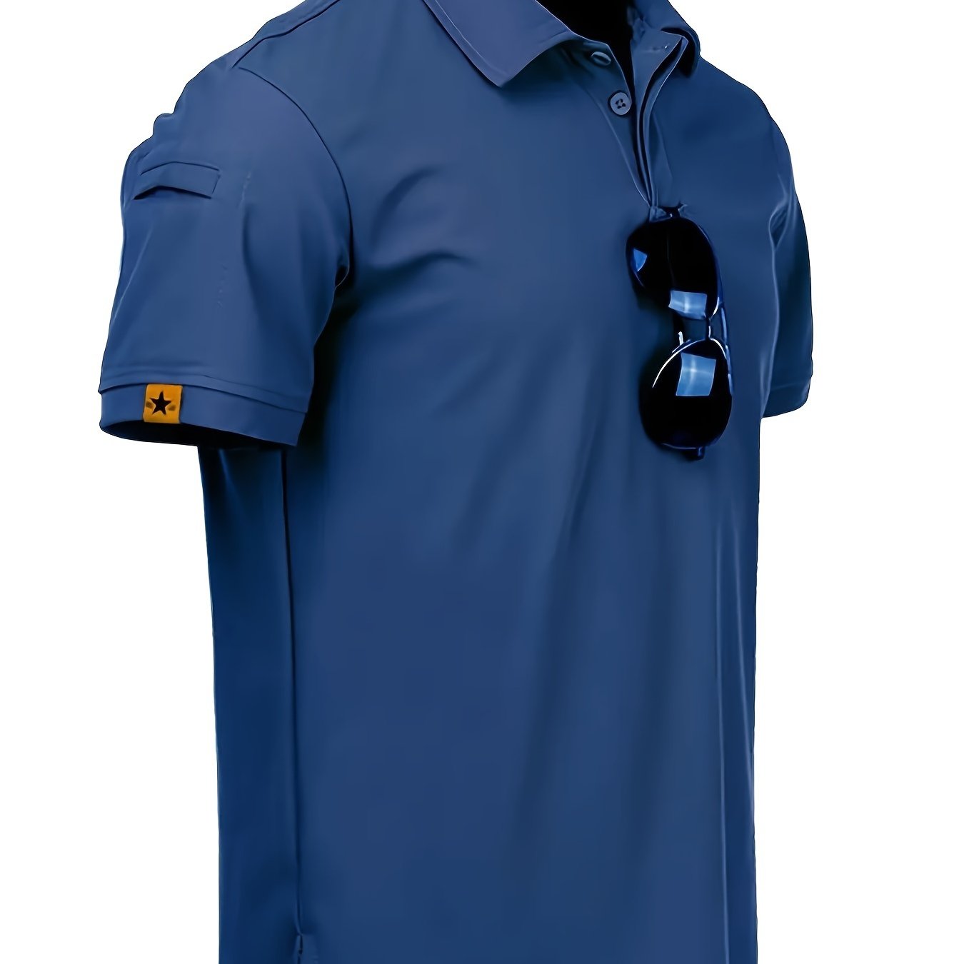 Men's Summer Tactical Polo Shirt Solid Polyester Outdoor Hiking Fishing Camping
