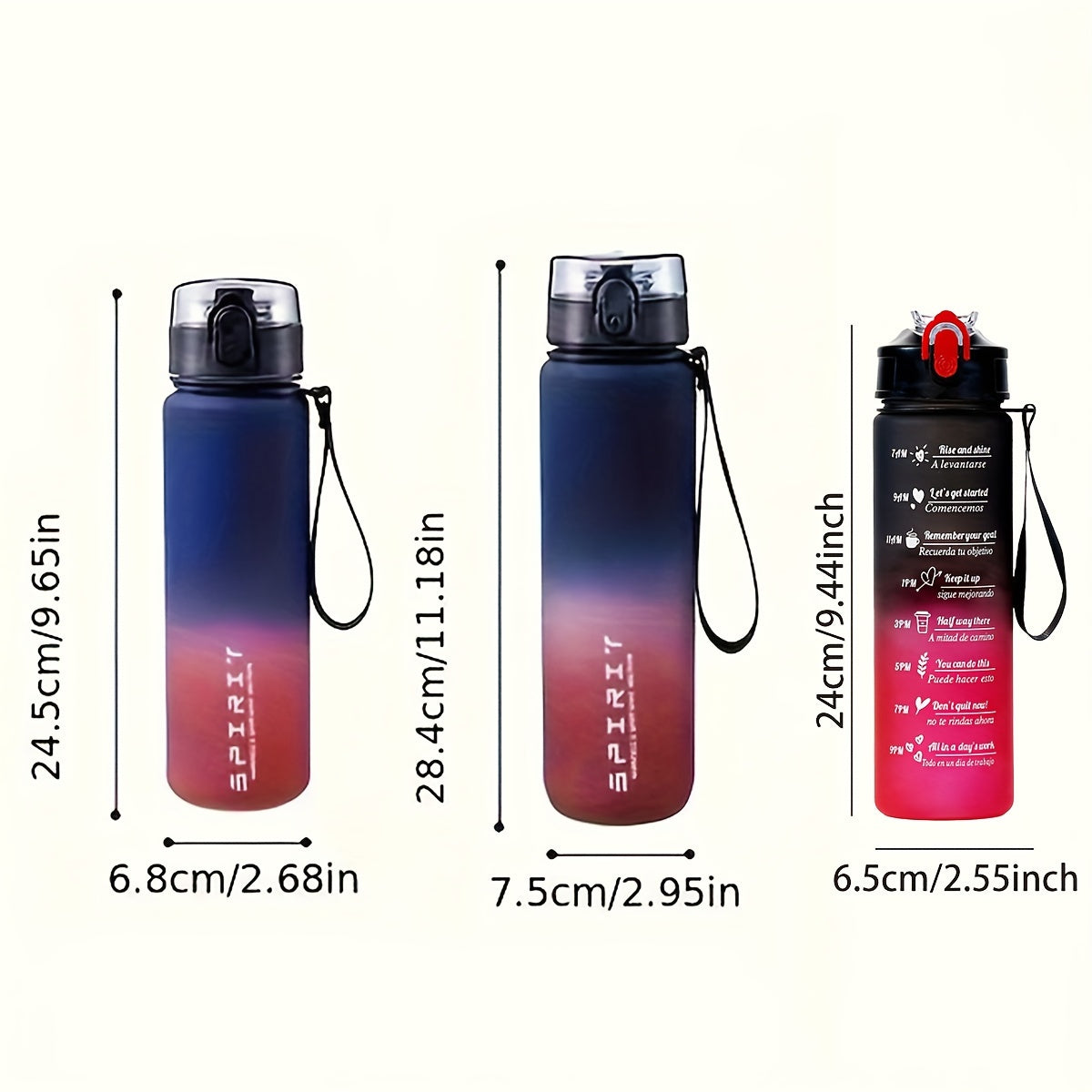 1L Gradient Plastic Water Bottle for Hiking Camping and Backpacking