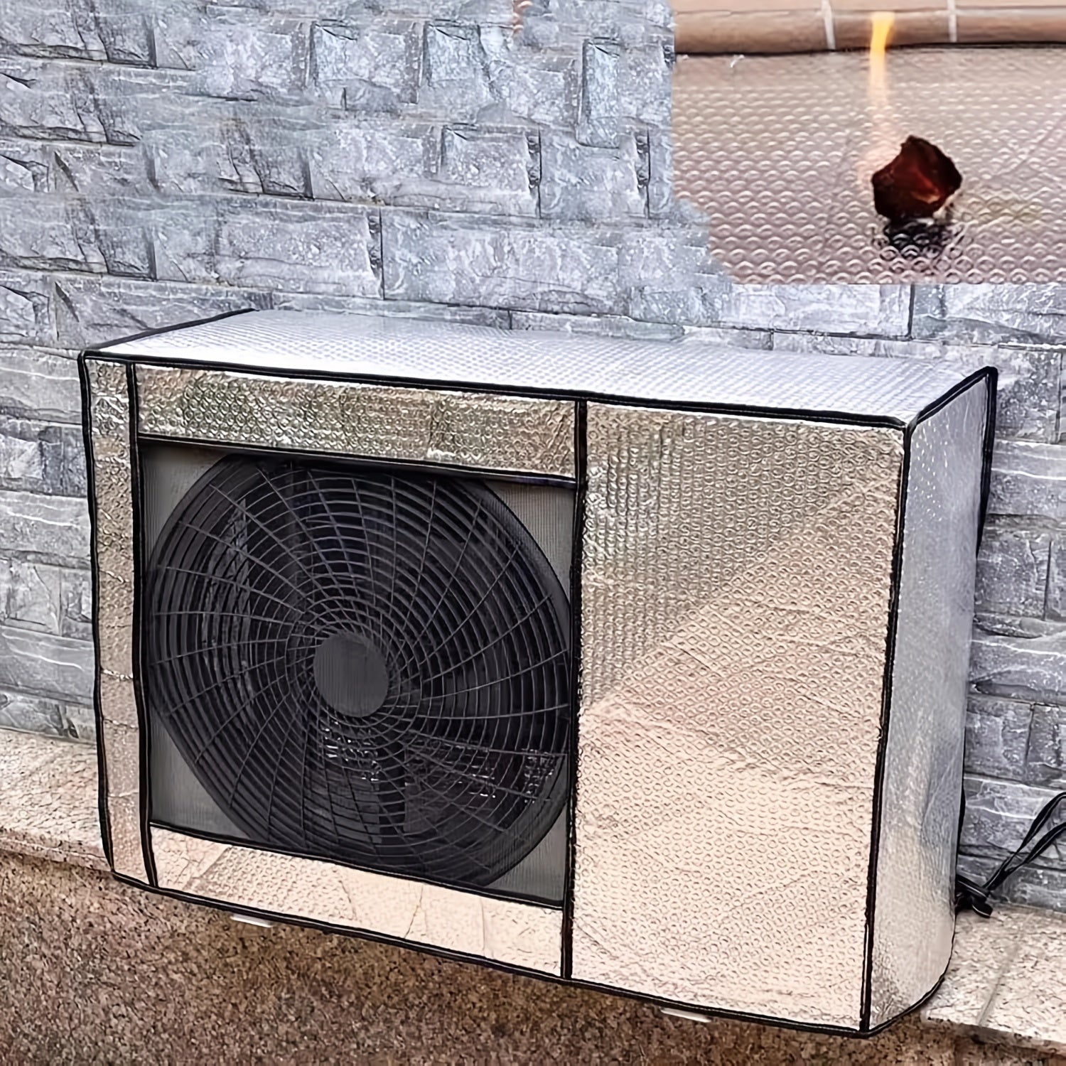 Long-Lasting Aluminum Air Conditioner Cover Waterproof Dust Snow Protection Adjustable Straps